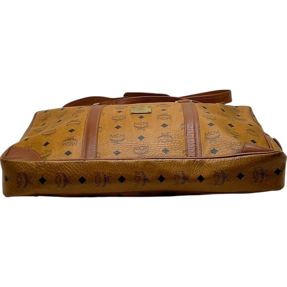 (L4) Authentic MCM Crossbody Bag Brown PVC Luxury Vintage Designer Handbag - Picture 4 of 9